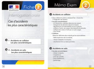 Fiche mémo cas d'accidents les plus caractéristiques