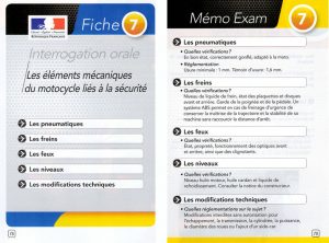 Fiche mémo 7 : Les éléments mécaniques du motocycle liés à la sécurité